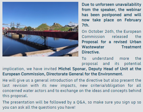 07.02.2023, EWA Webinar "Revision of the Urban Waste Water Treatment Directive" - Webinar with Michel Sponar